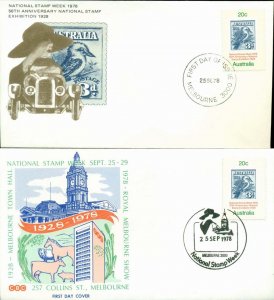 Australia 1978 Stamp Week 2x FDC Lot20169