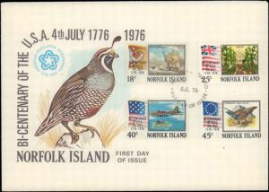 Norfolk Islands, Worldwide First Day Cover, Birds, Aviation, Ships