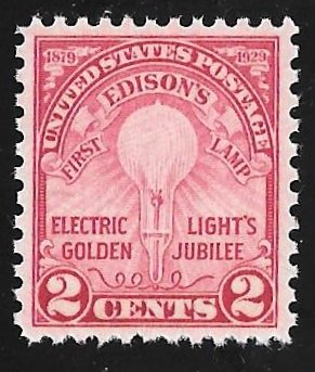655 2 cents Edison Stamp mint OG NH EGRADED XF 88 XXF