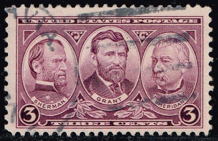 US #787 Sherman; Grant and Sheridan; Used (0.25)