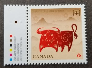Canada Year Of Ox 2009 Chinese Zodiac Lunar (stamp color) MNH *emboss *unusual