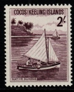 COCOS (KEELING) ISLANDS SG5 1963 2/- DEEP PURPLE MNH