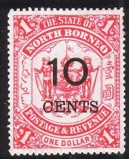 NORTH BORNEO 1895 10 CENTS on $1 mint SG88.................................13087