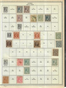 Cuba Stamp Collection On Album Pages Mixed Condition Lot