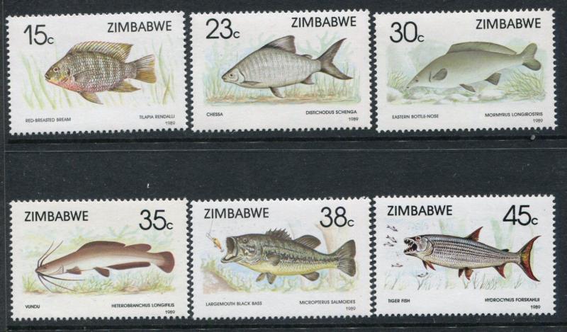 Zimbabwe 588-593, MNH, Michel 406-411. Fish 1989 x12111