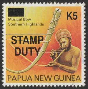 PAPUA NEW GUINEA c1989 'STAMP DUTY' Musical Bow 5K on 35t. MNH **. Bft 99.