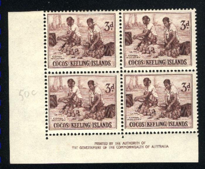 Cocos Islands #1   PB Mint NH VF 1963 PD