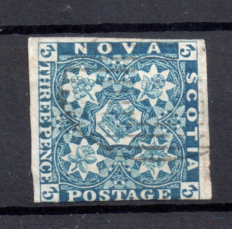 Nova Scotia 1851 3d Heraldic Flowers fine used #3 WS15494