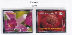 French Polynesia 2003 - Flowers  - MNH set   #  859-860