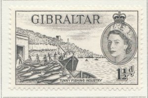 1953 British Colony Gibraltar 1 1/2d MH* Stamp A28P47F30419-