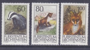 Liechtenstein 1006-08 MNH 1993 Wild Animals Set of 3 Very Fine