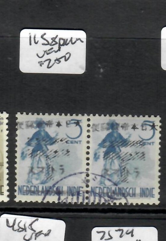NETHERLAND INDIES JAPANESE OCCUPATION  5C JSCA  11S8  PAIR    VFU     P0528H