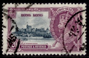 HONG KONG GV SG136, 20c slate & purple, FINE USED. Cat £11.