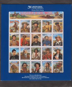 2870 Legends of the West, MNH recalled sheet/20