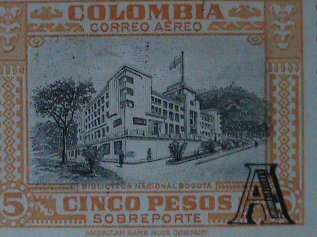 ​COLOMBIA-1951 SC#C216 NATIONAL LIBRARY MNH VERY FINE KEY STAMP-LAST ONE