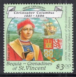 St Vincent Grenadines Bequia 256 Columbus Ship MNH VF