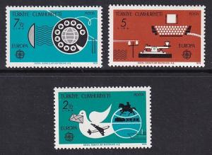 Turkey  #2109-2111 MNH 1979 Europa pigeon  plane  train