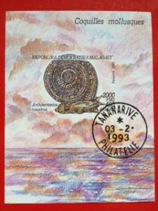 Malagasy 1992 Shell Reptile Animal Marine Life Mi BL208 CTO