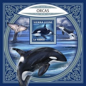 Sierra Leone - 2017 Orcas on Stamps - Stamp Souvenir Sheet SRL171216b
