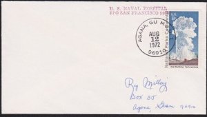 GUAM 1972 local cover AGANA cds - Naval Hospital handstamp.................B2713