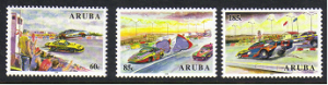 Aruba #261-3 mint set, drag racing, issued 2005