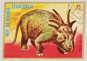 Equatorial Guinea Prehistoric Animals Styracosaurus