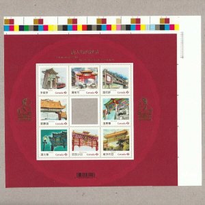 CHINATOWN GATES = Pos.2 = (UR) SS of 8 from Uncut Sheet MNH Canada 2013 #2642i
