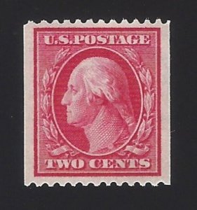 1910 2c George Washington, Coil, Carmine Scott 386 Mint F/VF NH