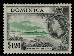 DOMINICA QEII SG157, $1.20 emerald & black, M MINT. Cat £24.