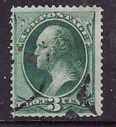 US-Sc#147- id7-used 3c green Washington-1870-1-