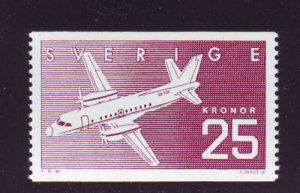 Sweden Sc 1627 1987 25 kr Airplane stamp mint NH