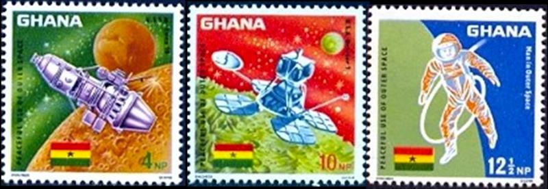 Achievements in Space, Ghana stamp SC#305-307 MNH set