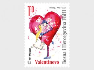 2021 Bosnia & Herzegovina Croat Admin Valentine's Day (Scott NA) MNH