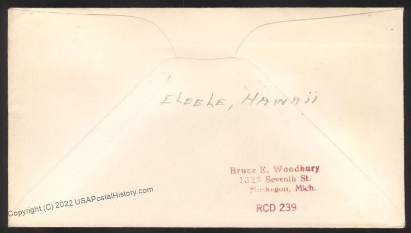 Hawaii USA 1941 ELEELE Territorial  Military Mail Cover 109124