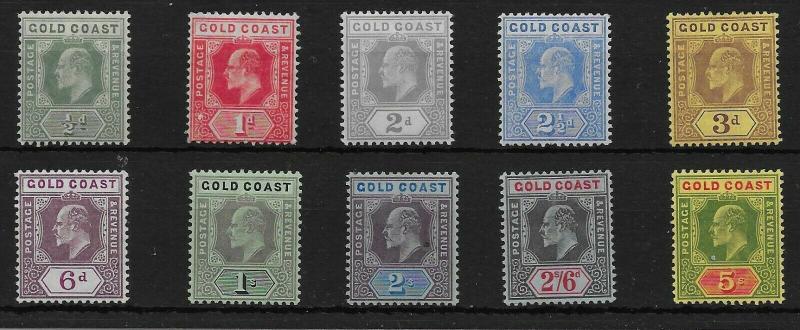 GOLD COAST SG59/68 1907-13 DEFINITIVE SET MTD MINT