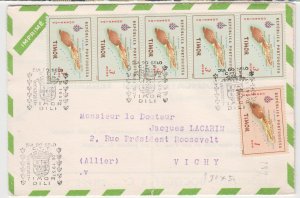 TIMOR cover Postmarked Dili,  11 Dec. 1957 to France