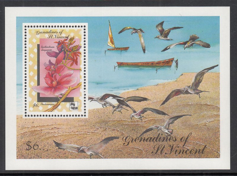 St Vincent Grenadines 723 Flowers Souvenir Sheet MNH VF