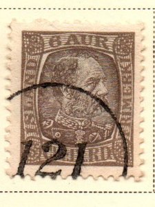 Iceland Sc 37 1902 6 aur Christian IX stamp used