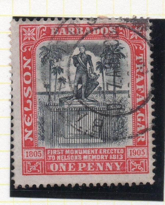 Barbados 1906 Early Nelson Centenary Issue Fine Used 1d. 115519