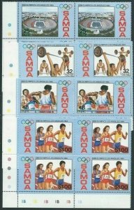 SAMOA 1984 Olympic Games set plate blocks of 4 MNH.........................41452