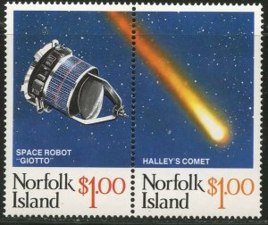 NORFOLK IS. Sc#381 1986 Halley's Comet Pair Complete Mint OG NH