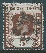 Straits Settlements, Sc #187, 5c Used