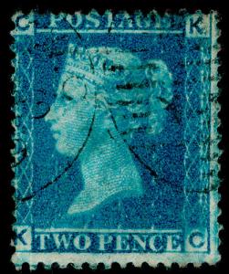 Sg45, 2d blue plate 7, FINE used. Cat £60. KC