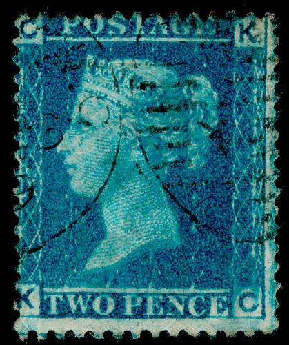 Sg45, 2d blue plate 7, FINE used. Cat £60. KC