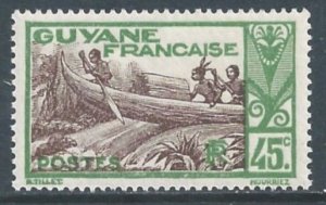 French Guiana #122 NH 45c Shooting Rapids, Maroni River - Green & Brown