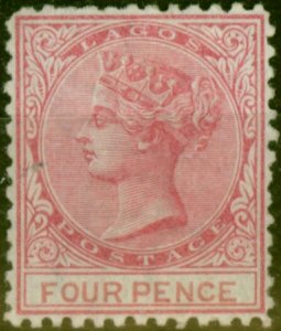 Lagos 1874 4d Carmine SG5 Fine Mtd Mint