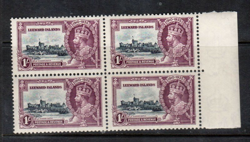 Leeward Islands #99 Very Fine Never Hinged Margin Block