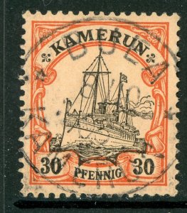 Cameroun 1900 Germany 30 pfg Yacht Ship Watermark Scott #12 VFU SON X19