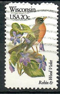 2001 Wisconsin Birds and Flowers used single - perf 10.5 x 11