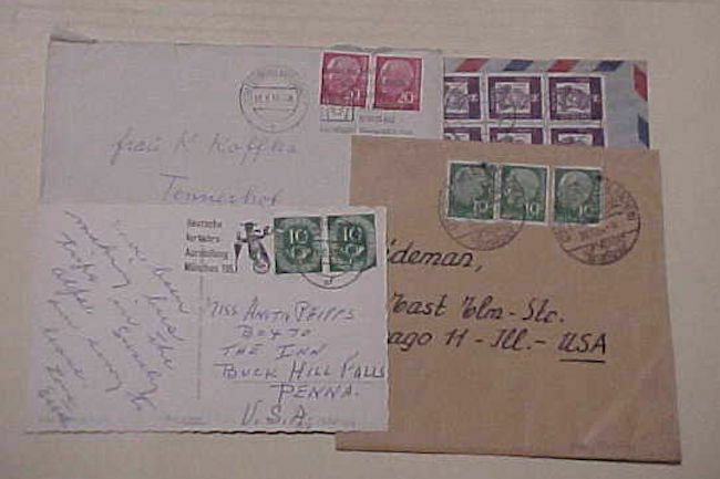 GERMAN SMALL COVERS/CARD  HORIZONTAL DOUBLE #128,183,185,349 cat.$110.00